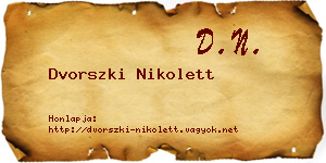Dvorszki Nikolett névjegykártya